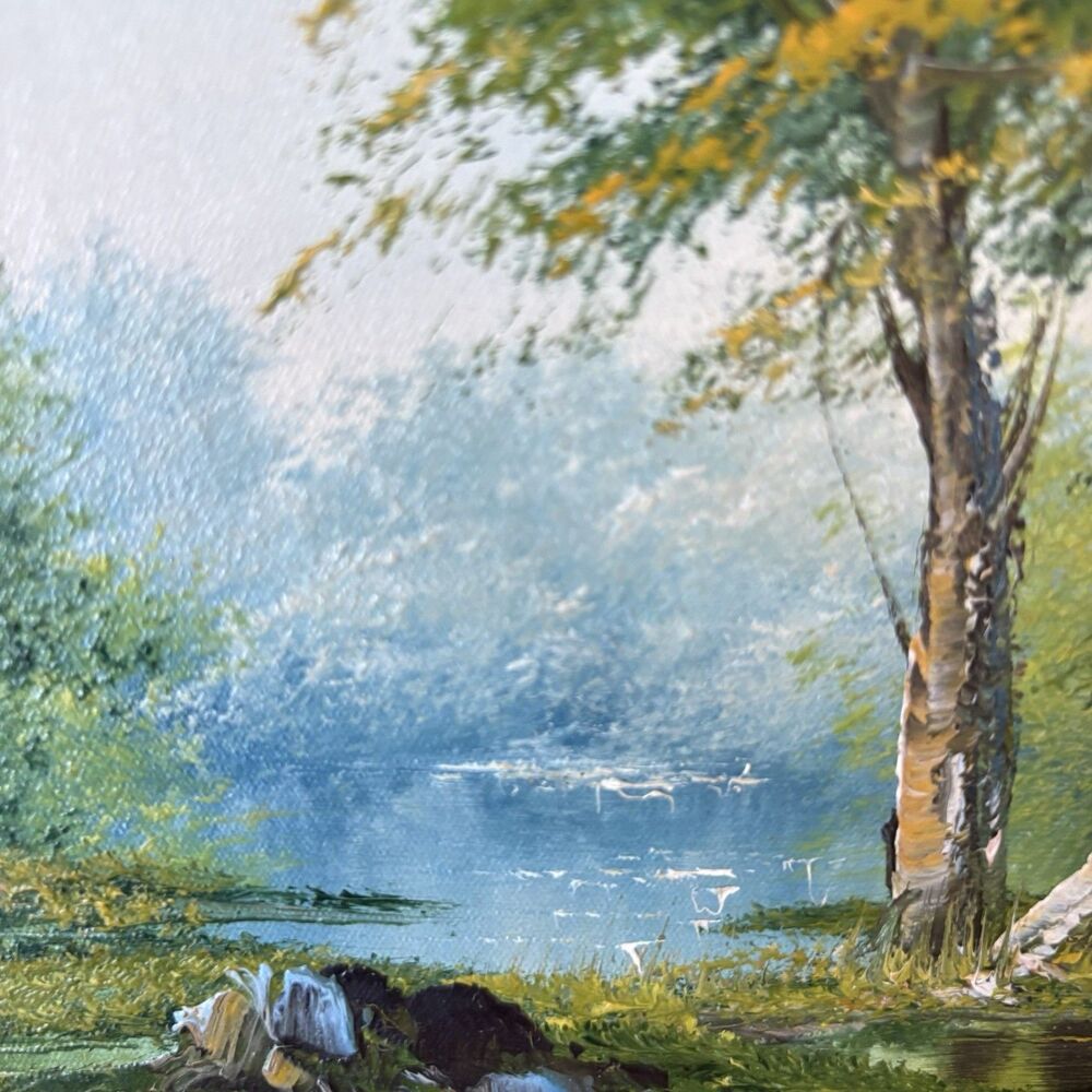 Framed Landscape Oil-Style Wall Art in Green and Brown - Picture 12 of 16